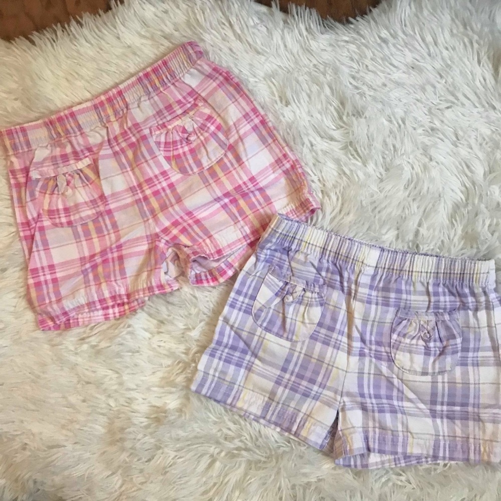 Set of 2 Faded Glory Plaid Shorts 18M